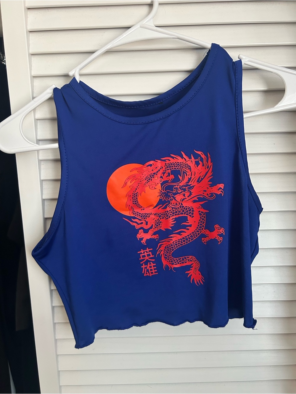 Blue Dragon Graphic Crop Tank Top - Women's
